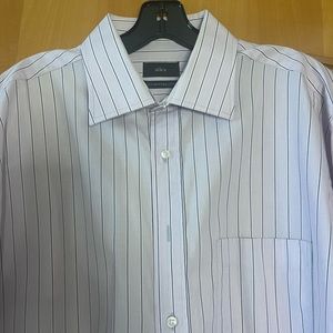 Alara Egyptian cotton men’s casual button down striped shirt Sz 17.5. 34-35